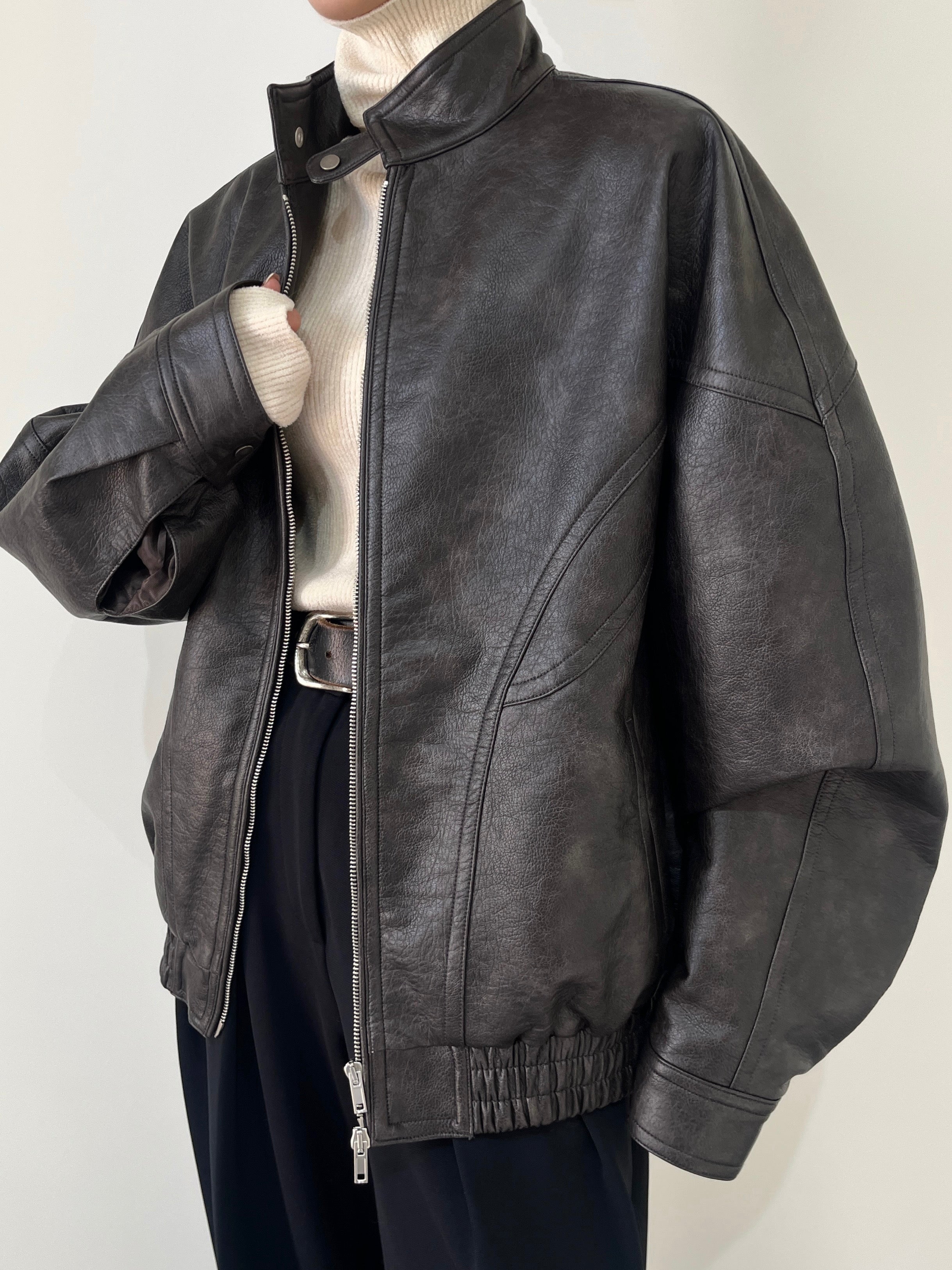 FAKE LEATHER BIG JACKET | efu(エフ)official通販サイト – efu official