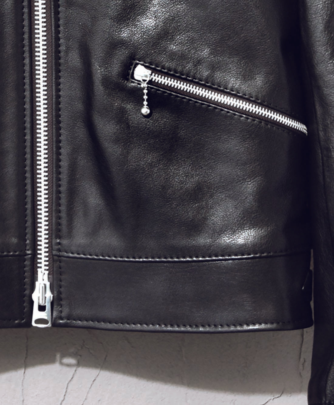 4829【美品】アドーア ライダースジャケット レザー ヤギ革 黒 M 4829