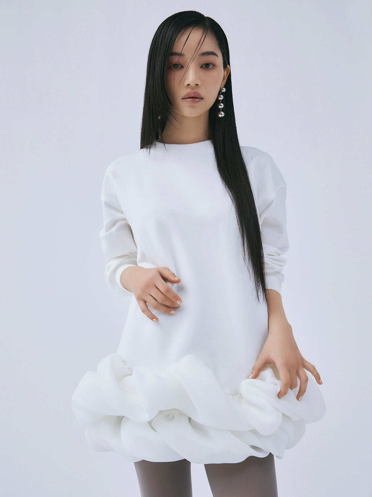 チュールヘムカットワンピース