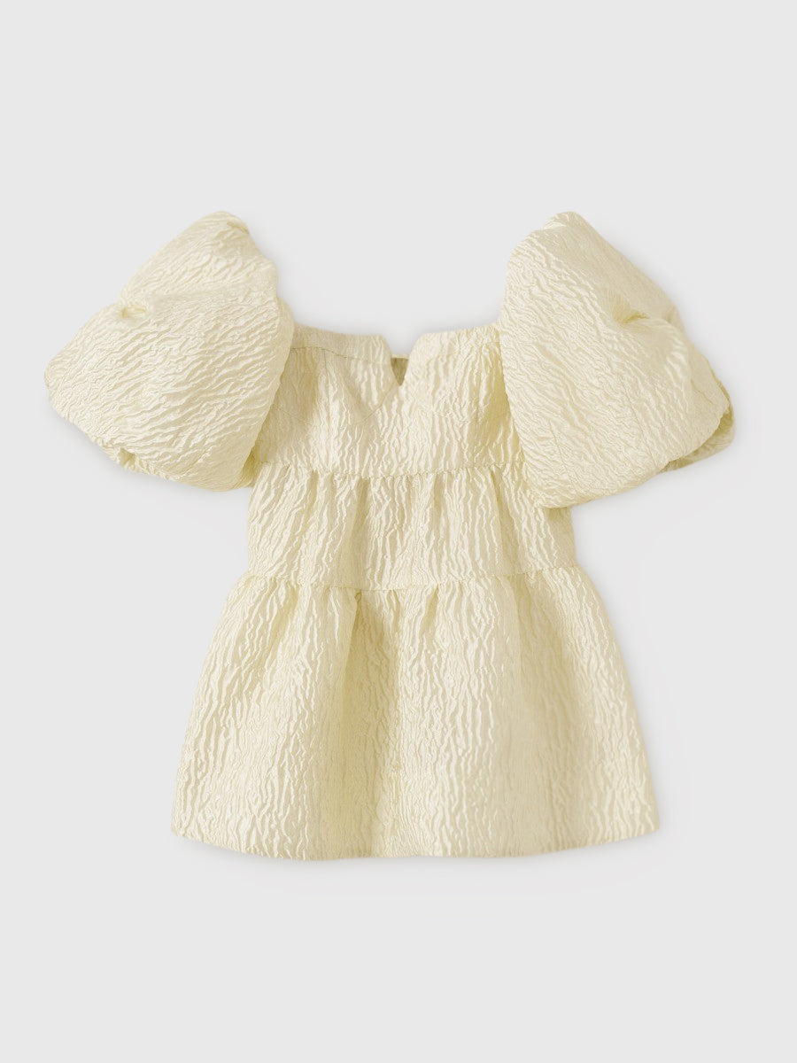 2wayバックリボンジャガードペプラムトップス