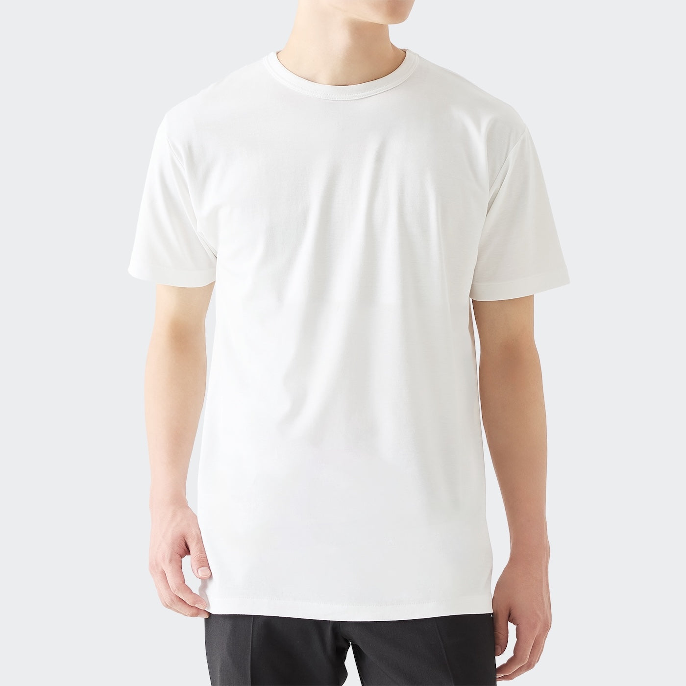 MENS ベーシック 半袖 クルーネックTシャツ WHITE | 高級無地Tシャツ