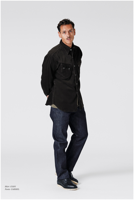 STEVENSON OVERALL Co. Cody -CD3- WESTERN SHIRT 7 oz Faded Indigo