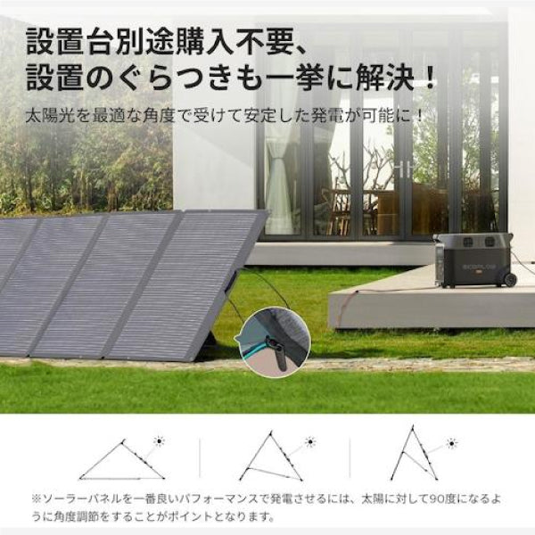 EcoFlow 400Wソーラーパネル SOLAR400W-JP 折り畳み式ソーラーパネル