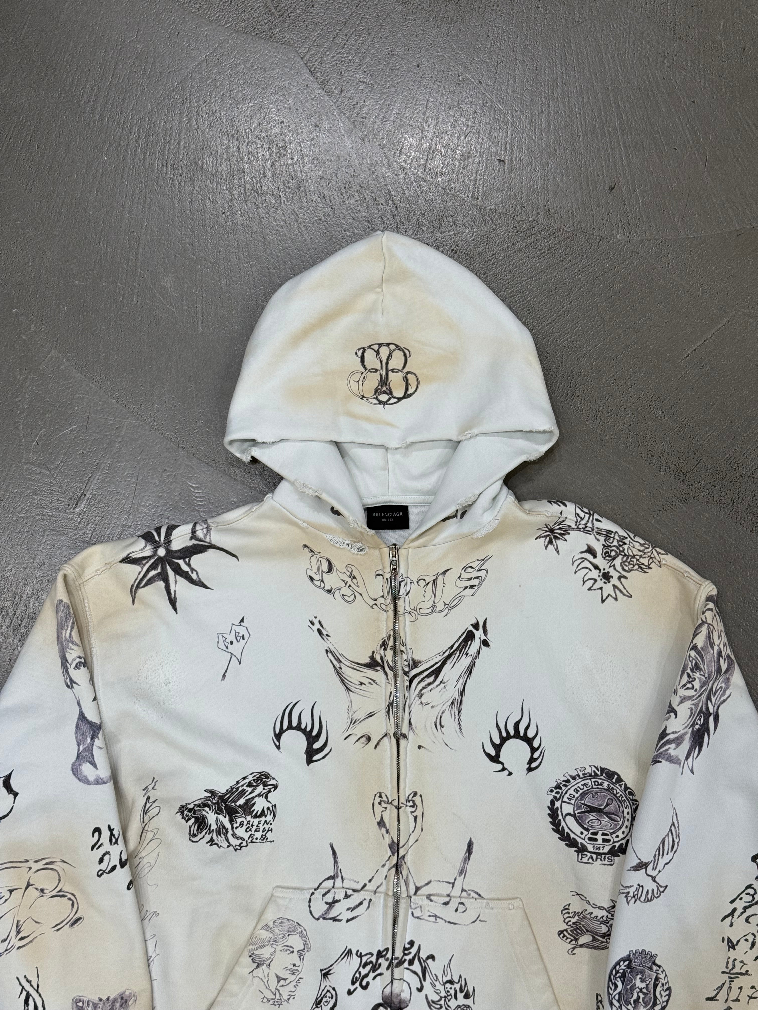 S/S2024 Balenciaga tattoo hoodie