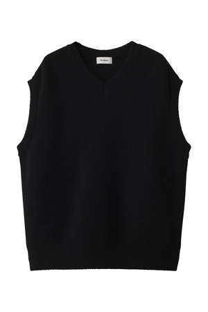 THE RERACS(ザ・リラクス)｜Vネックニットベスト/ブラック の通販