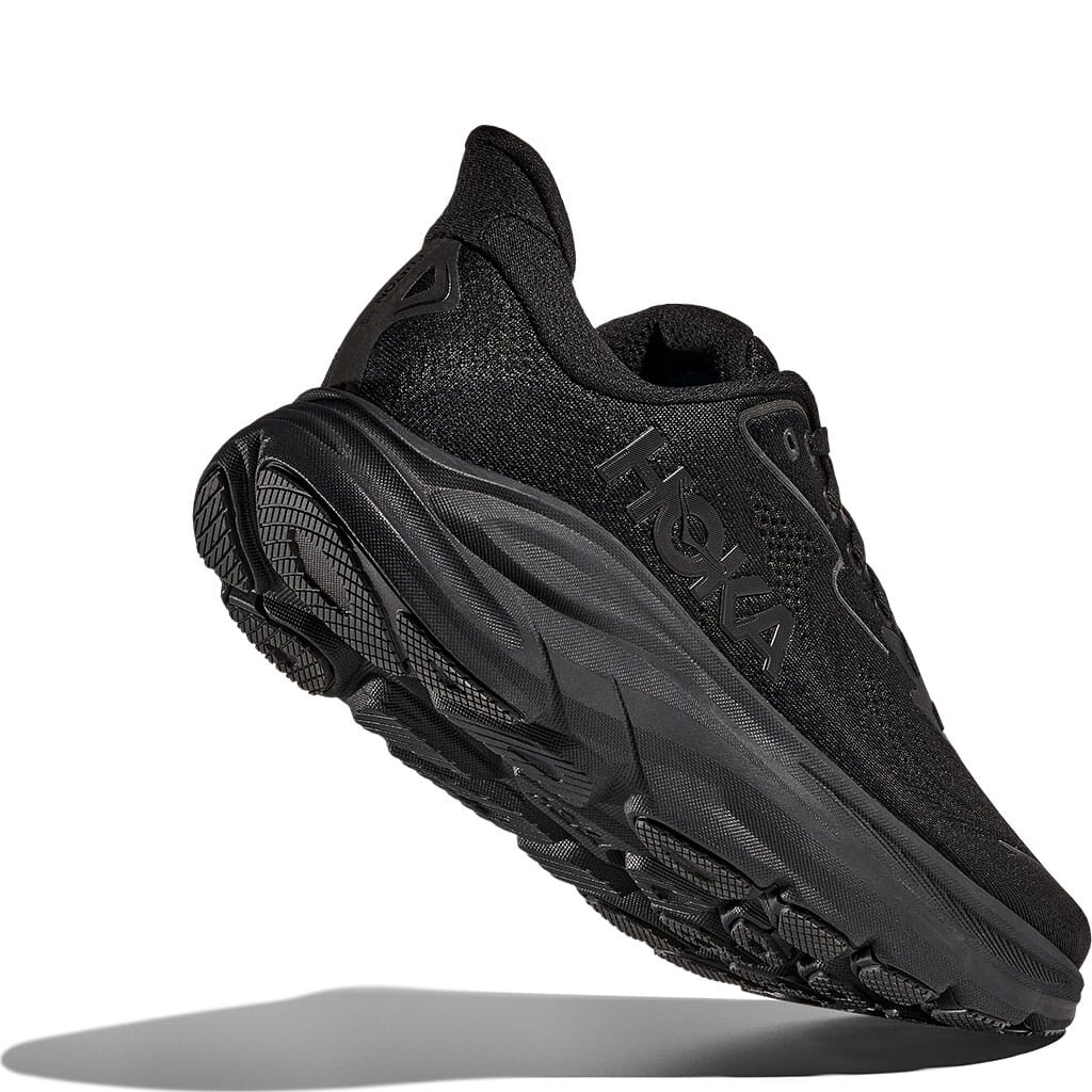 Hoka Men's Clifton 10 Wide Athletic Shoes - Black | elliottsboots