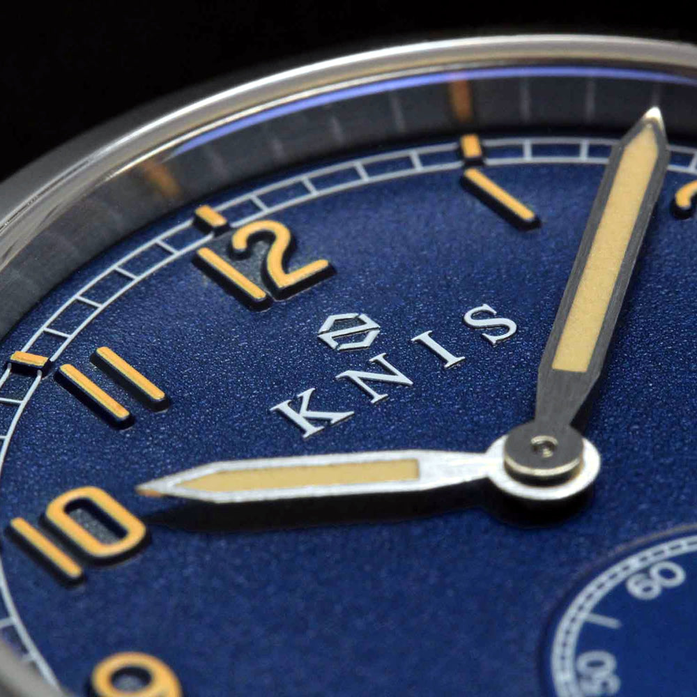 KNIS レトロミリタリーウォッチ ブルーダイヤル ネイビーレザーベルト