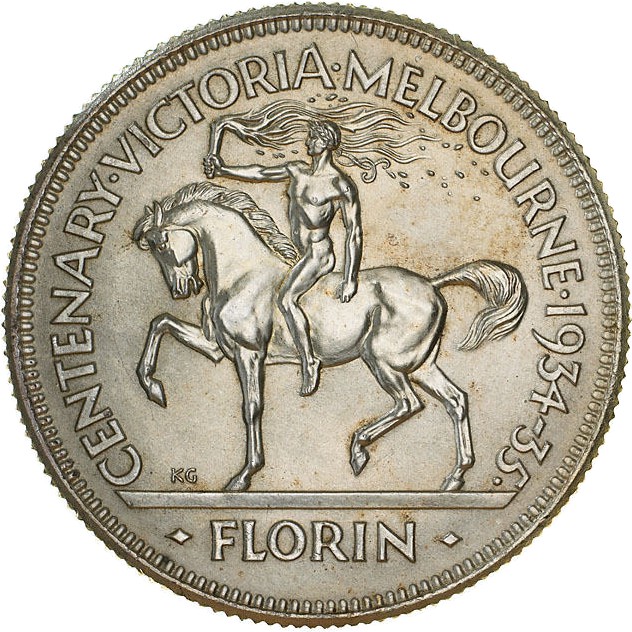 1 Florin - George V (Victoria and Melbourne Centenary) - Australia