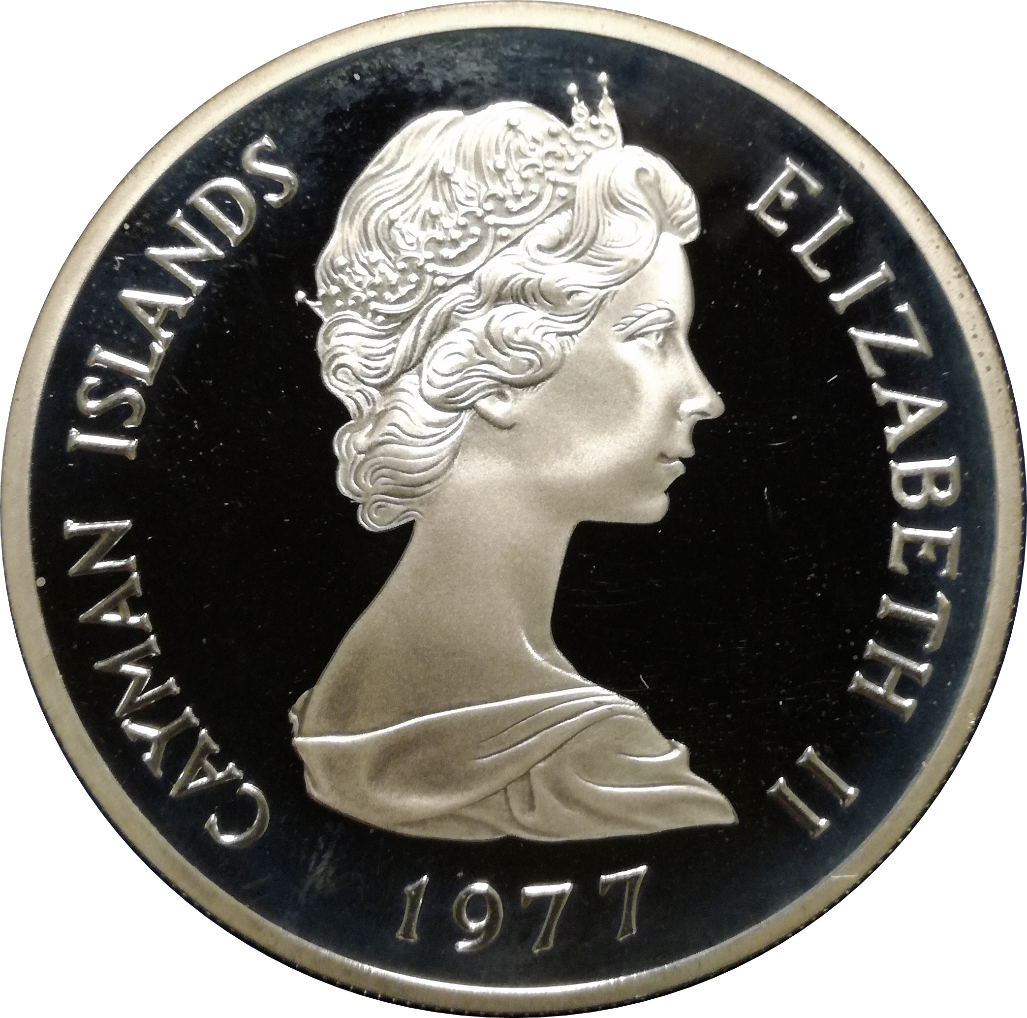 ケイマン諸島 25ドル銀貨（エリザベス1世）1977年 25 Dollars