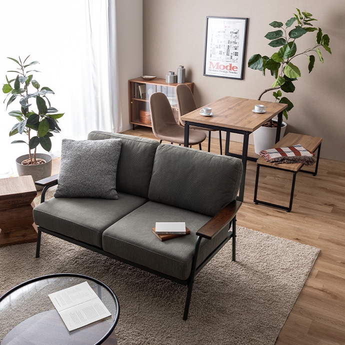 幅135cm】Basquiat 2人掛けコーデュロイソファ | インテリア家具の卸