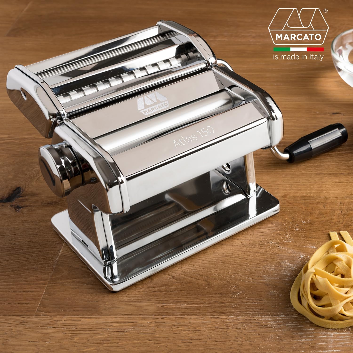 Marcato Atlas 150 – Macchina per Pasta Fresca Manuale in Acciaio