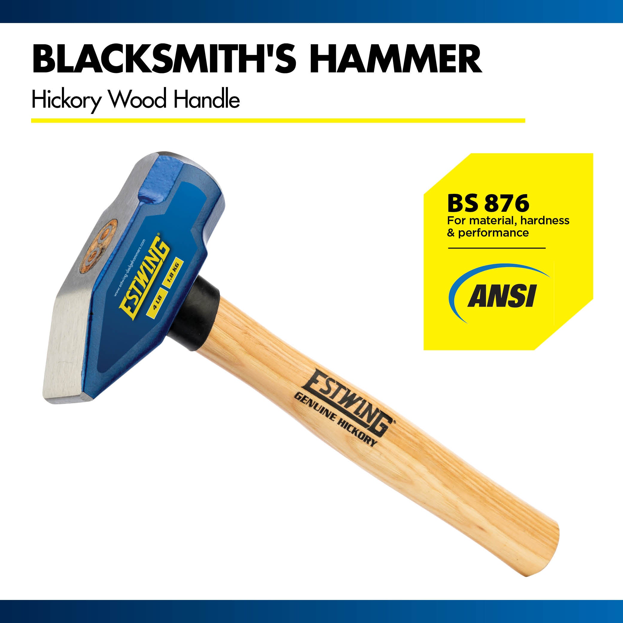 4 lb. Blacksmith Hammer with 14