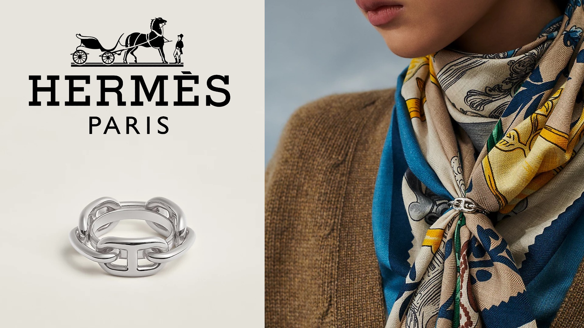 HERMÈS リングモチーフ カレスカーフ HERMES エルメス スカーフリング