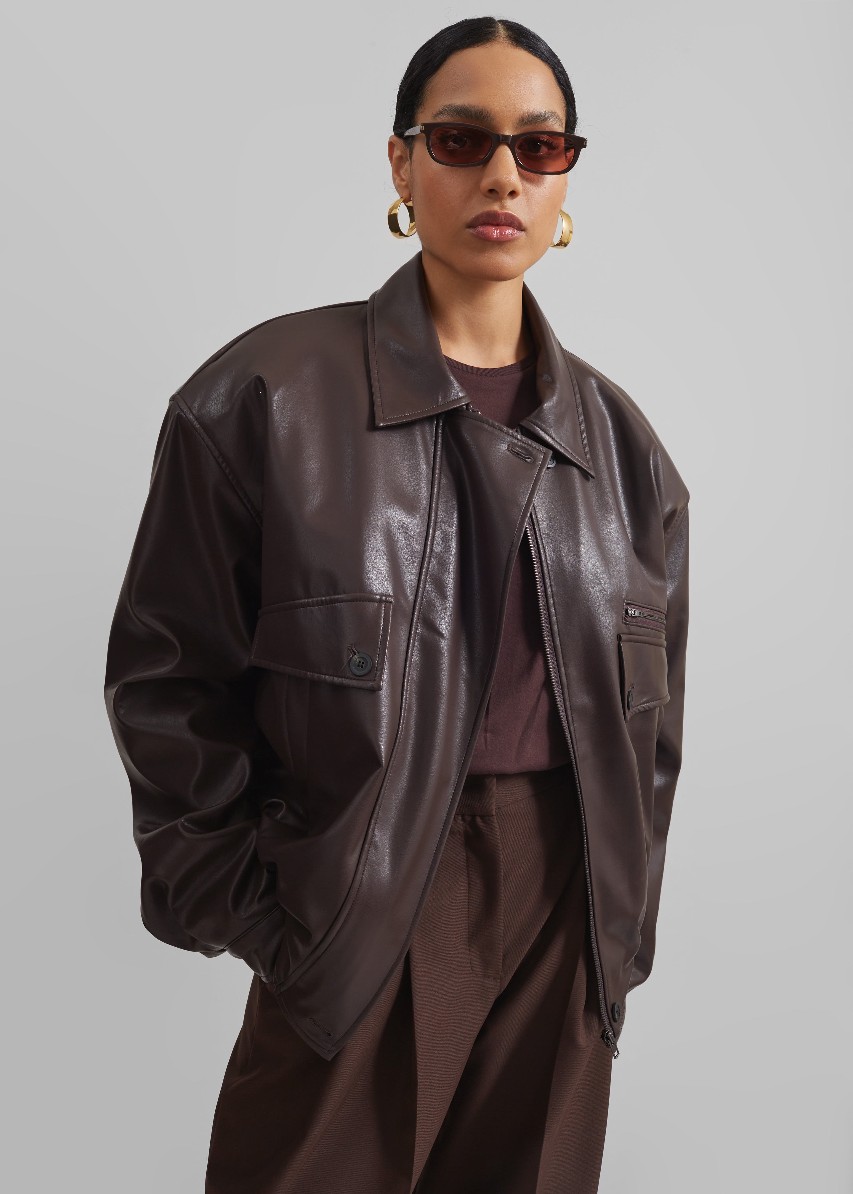 Hartford Suede Short Jacket - Dark Camel – The Frankie Shop Europe