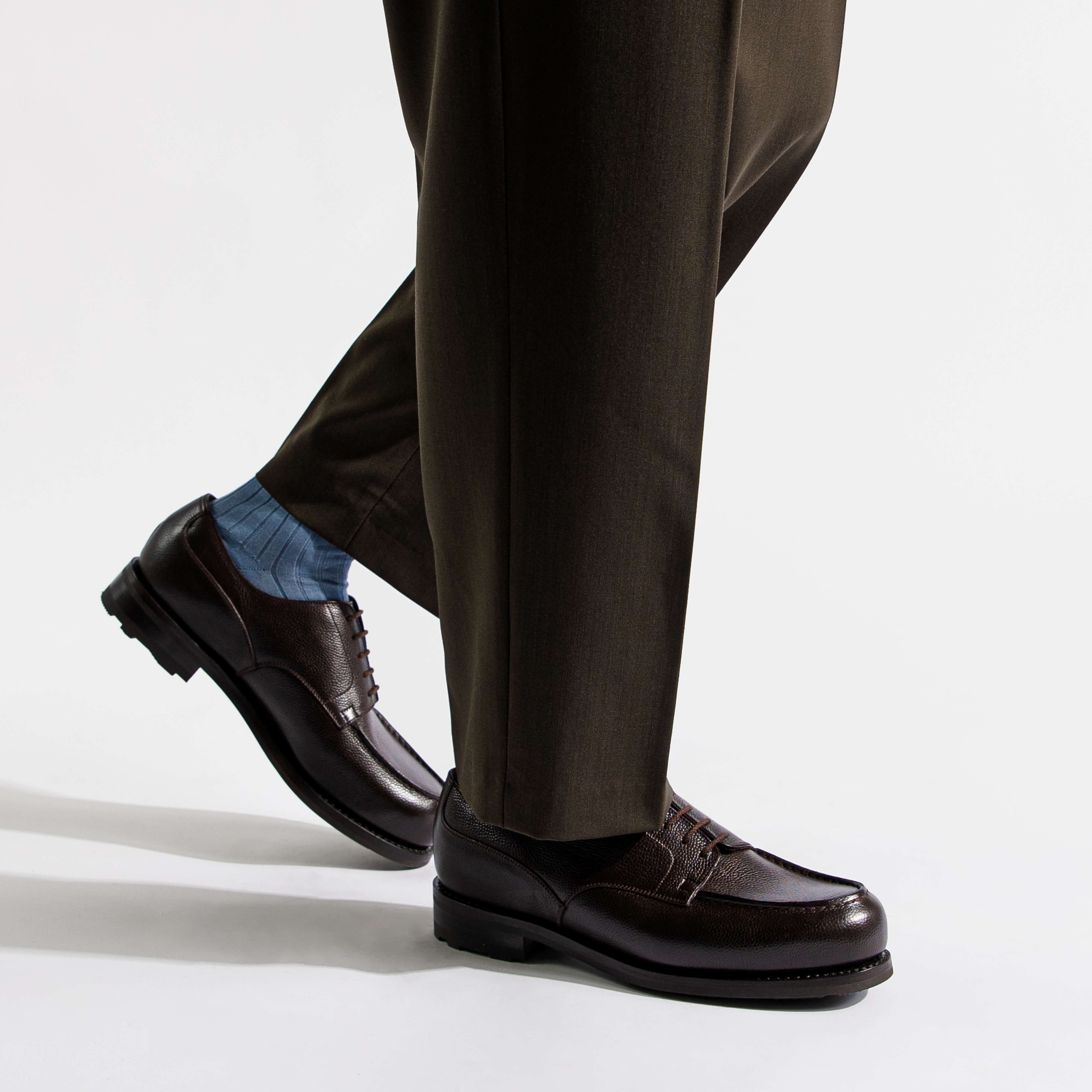 Men's Coffee Caviar Grain Calfskin Golf Derby – J.M. Weston