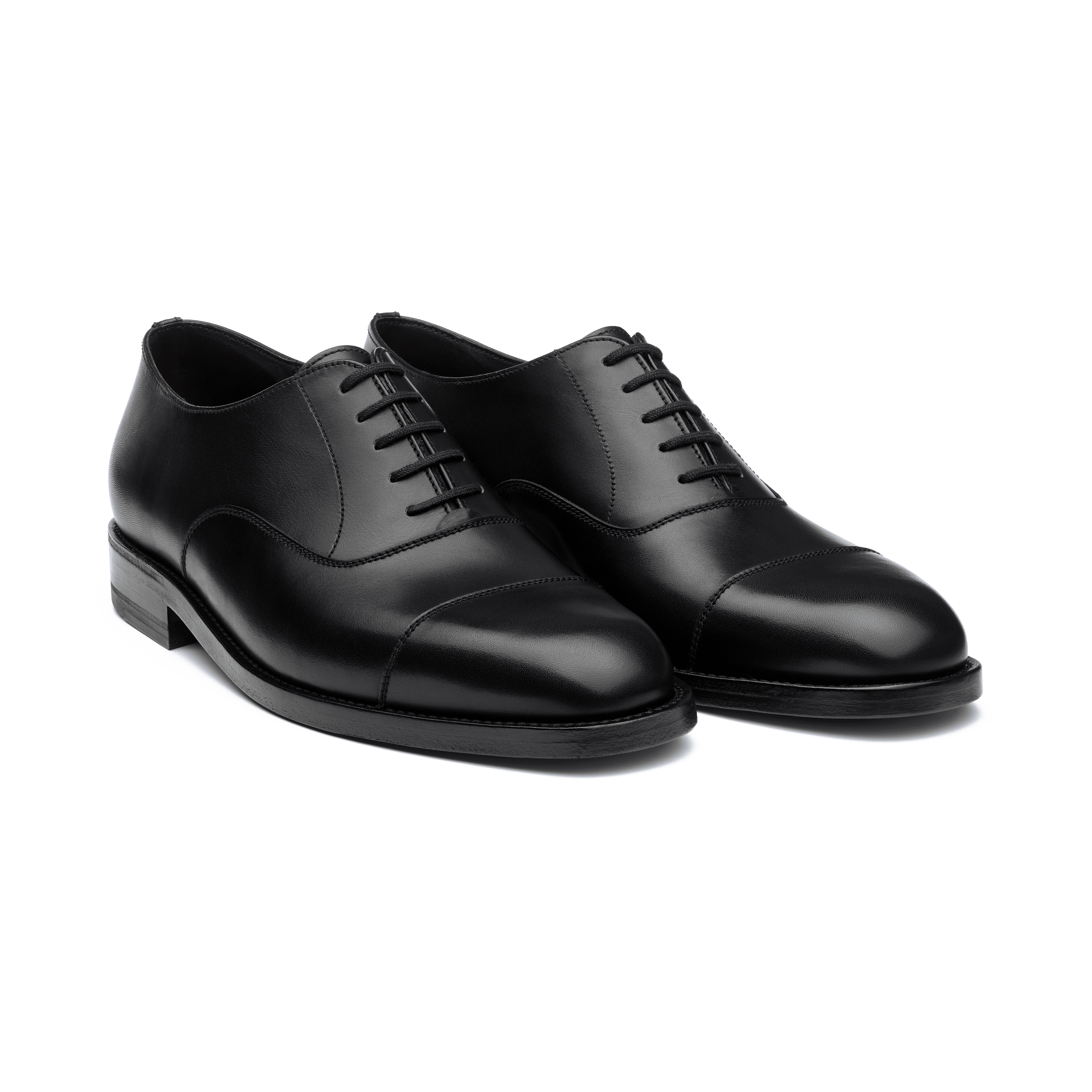 Women's Cap Toe Oxford in Black Leather – J.M. Weston