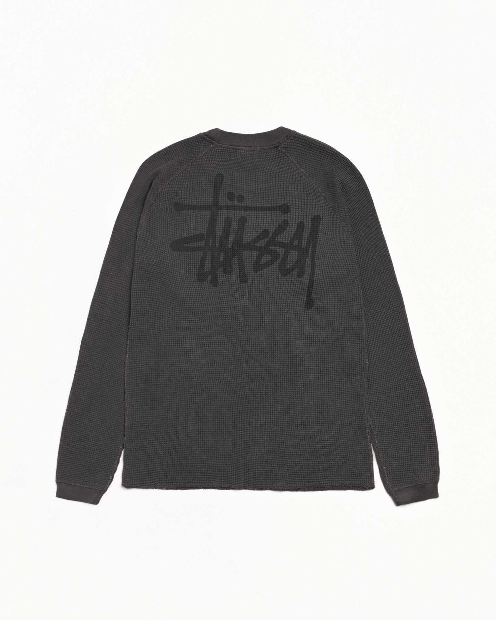 Basic Stüssy Thermal – Washed Black | Tops & Knits | Stüssy Europe