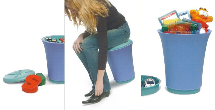 イタリア製】 GIOSTYLE 収納スツール（椅子、ゴミ箱、収納箱）