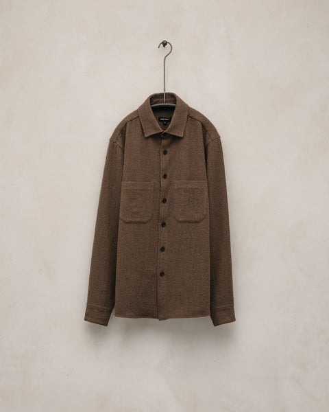 Two Pocket Shirt - Wool/Cotton Puppytooth, Brown – evan kinori