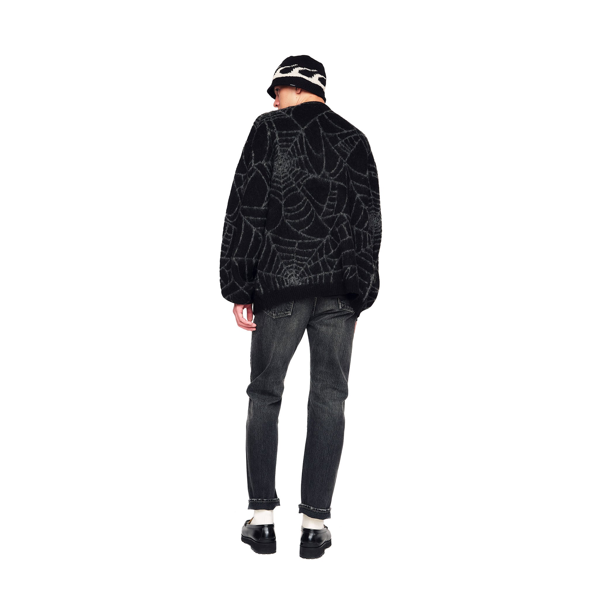 EVILACT SPIDER KNIT CARDIGAN イーブルアクト xl EVILACT SPIDER KNIT