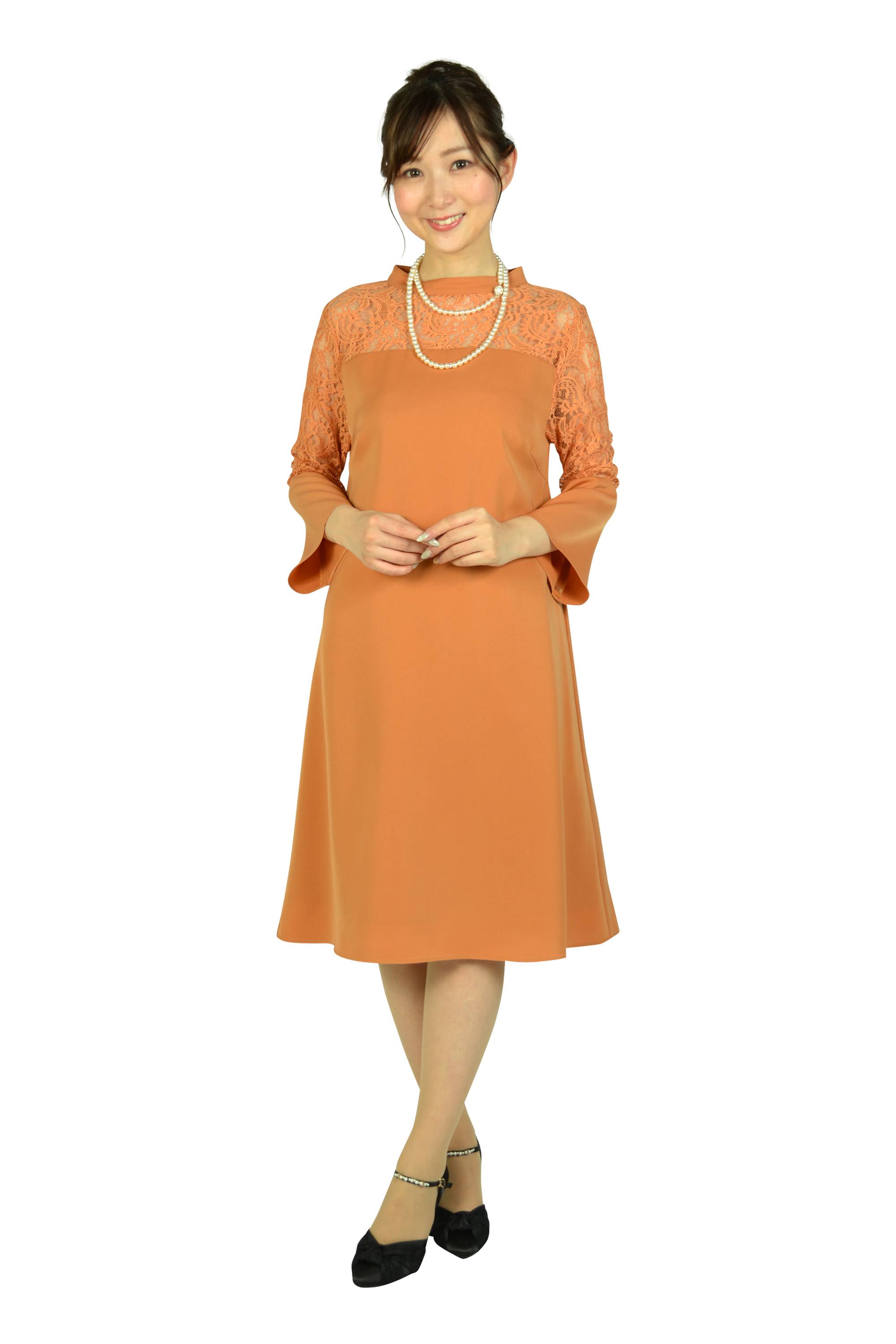Dorry Doll ベル袖テラコッタオレンジドレス (M〜L) をレンタル - 結婚