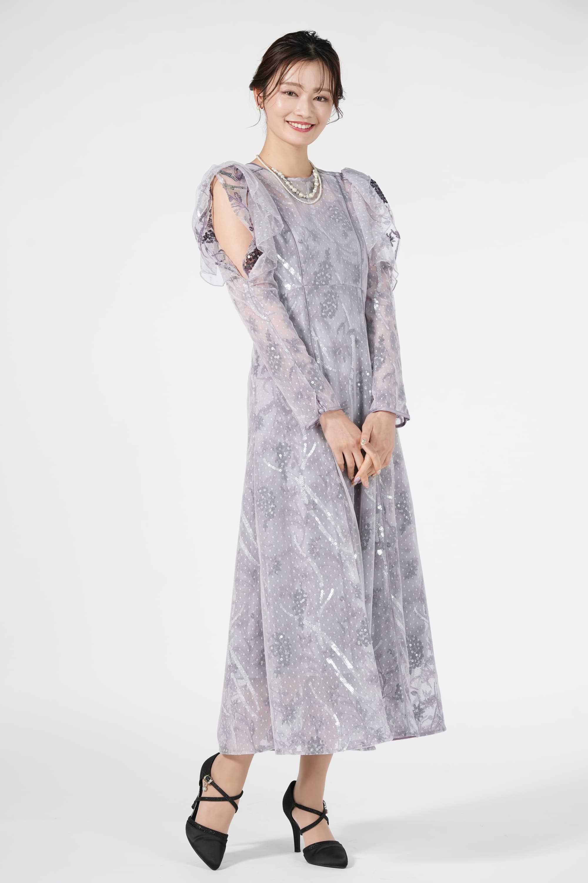 SNIDEL スパンコール刺繍ラベンダードレス (S〜M) をレンタル - 結婚式