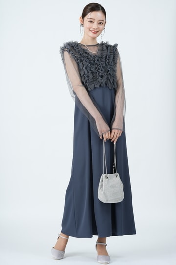 et.UNiVER アーバンフリルベストブルーグレードレス (M) をレンタル