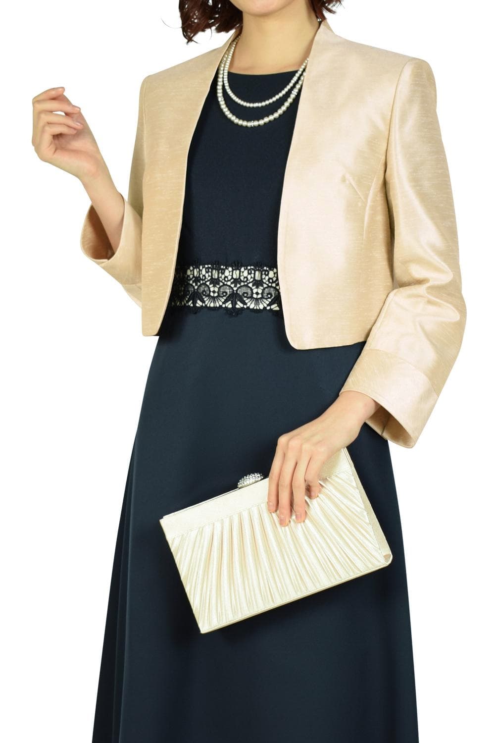 PREFERENCE PARTY'S 長袖シャンタンシャンパンジャケット (M〜L) を