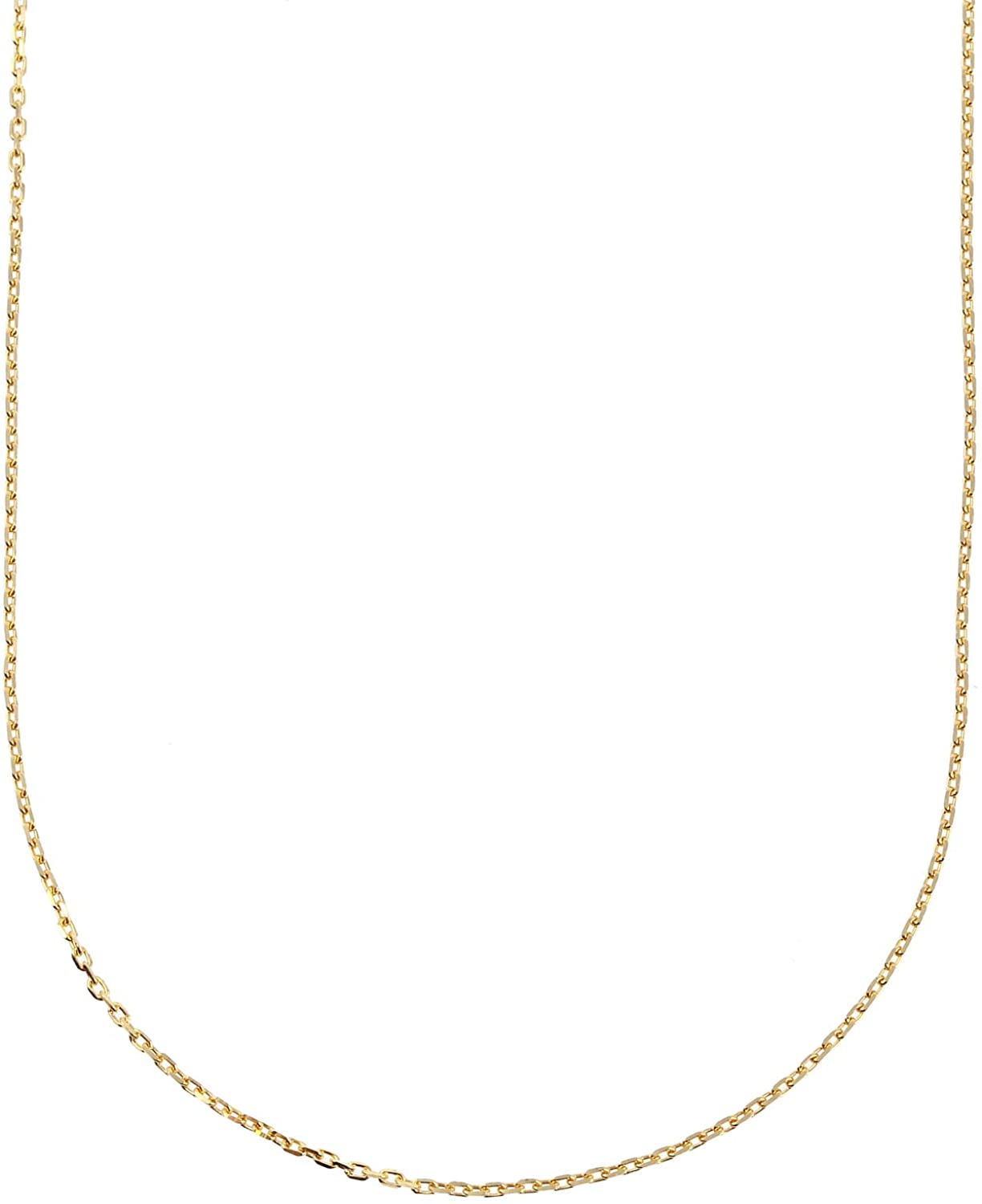 18金ネックレス K18 角あずきチェーン 1mm幅 45cm スライド