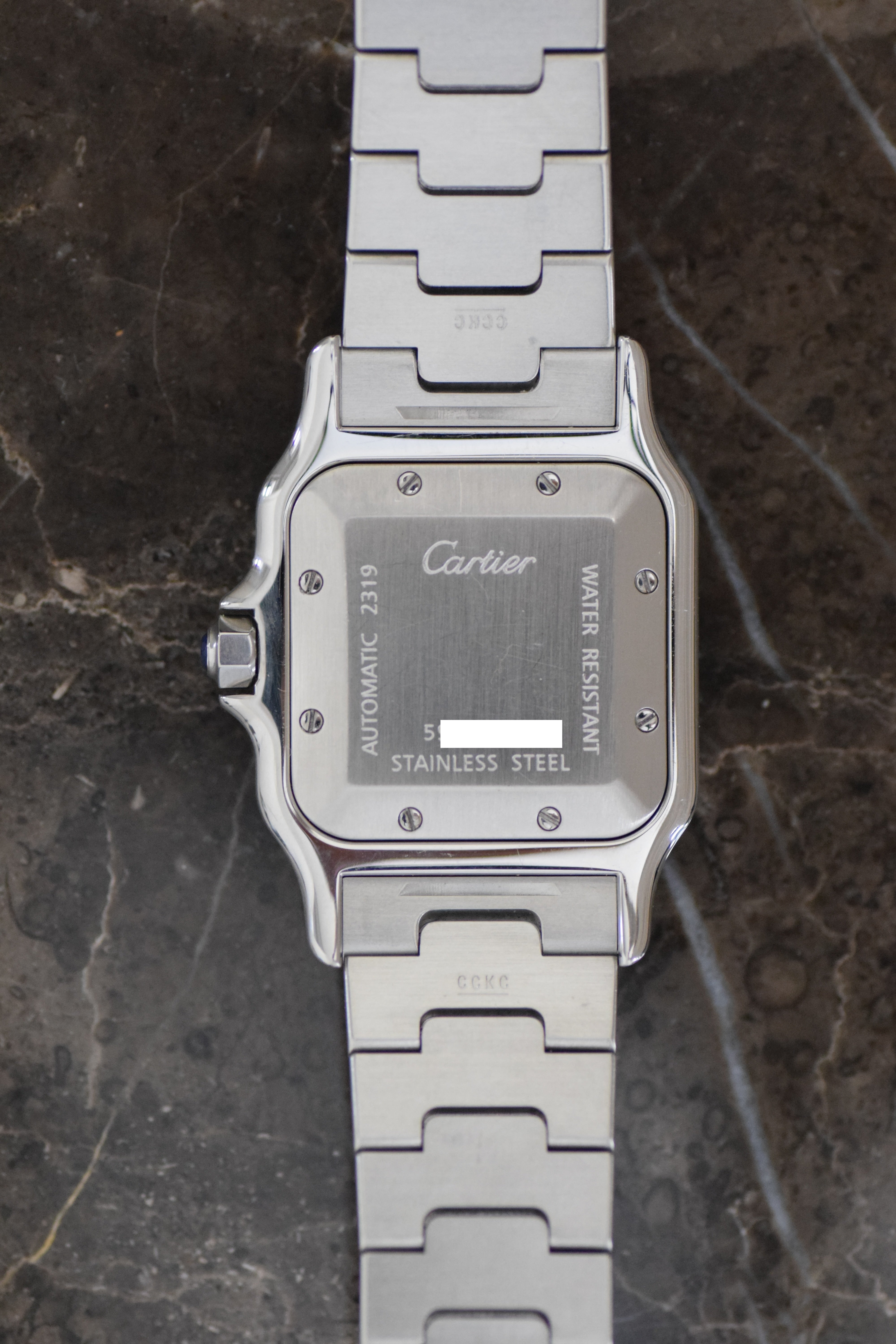 カルティエ サントスガルべLMサイズ ギョーシェ彫 自動巻 オール