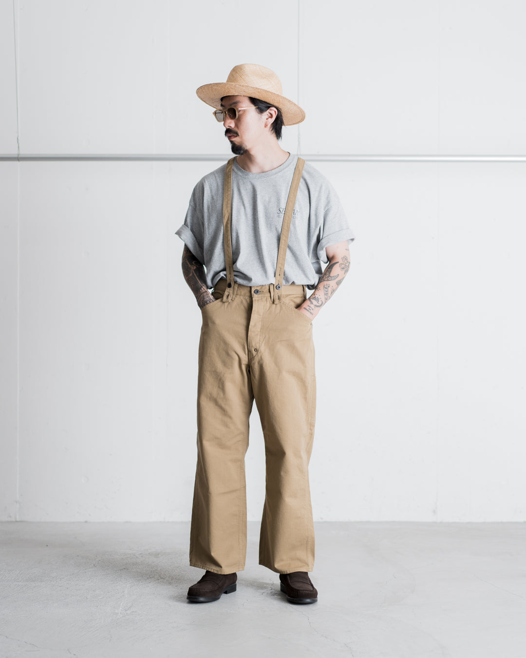 通販] refomed(リフォメッド) FORMAN SUSPENDER PANTS 商品ページ