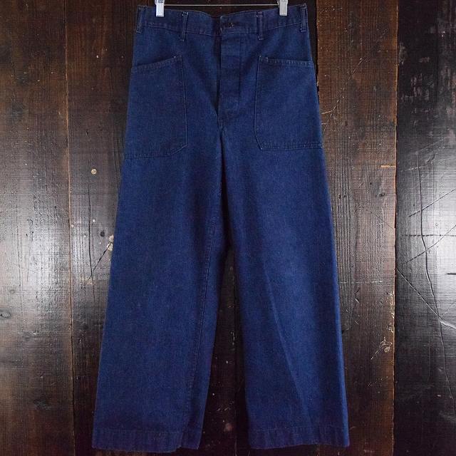 1940's US.NAVY 巻きデニムセーラーパンツ W32 濃色 40年代 海軍