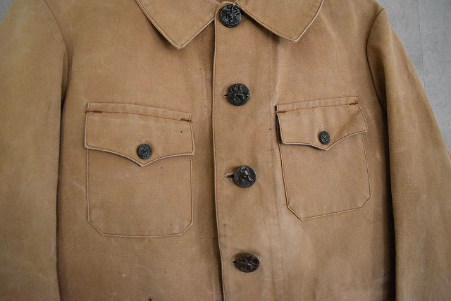 40's FRANCE 動物ボタン Hunting Jacket30年代 40年代 フランス