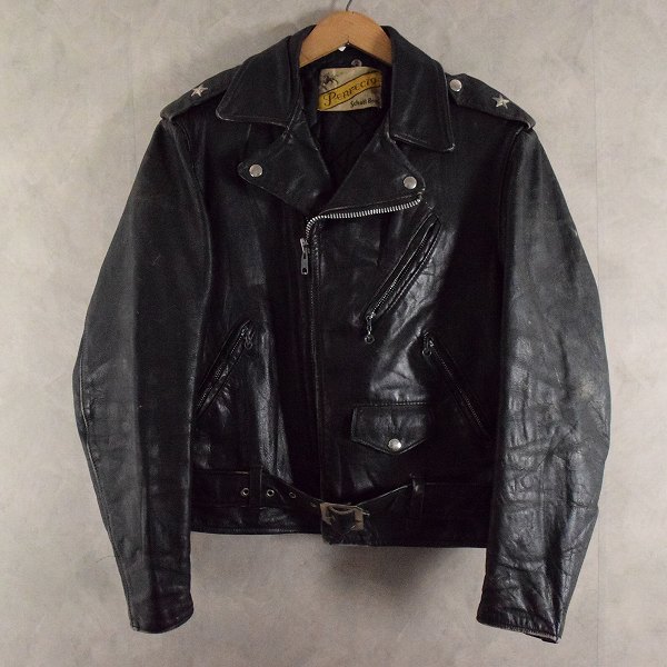 Product｝70年代 ショット 牛タグ 黒 ブラック 革ジャン レザー