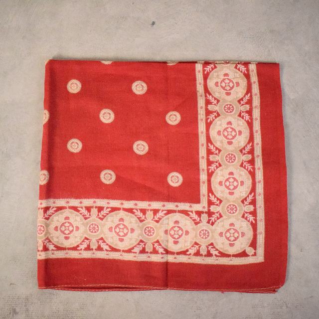 40年代 ターキーレッド バンダナ 赤 アンティーク ハンカチ インテリア