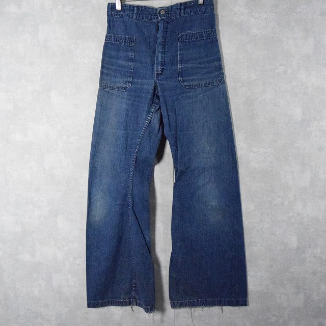 70s 70年代 セーラーパンツ ジーンズ ネイビー 海軍 アメリカ軍