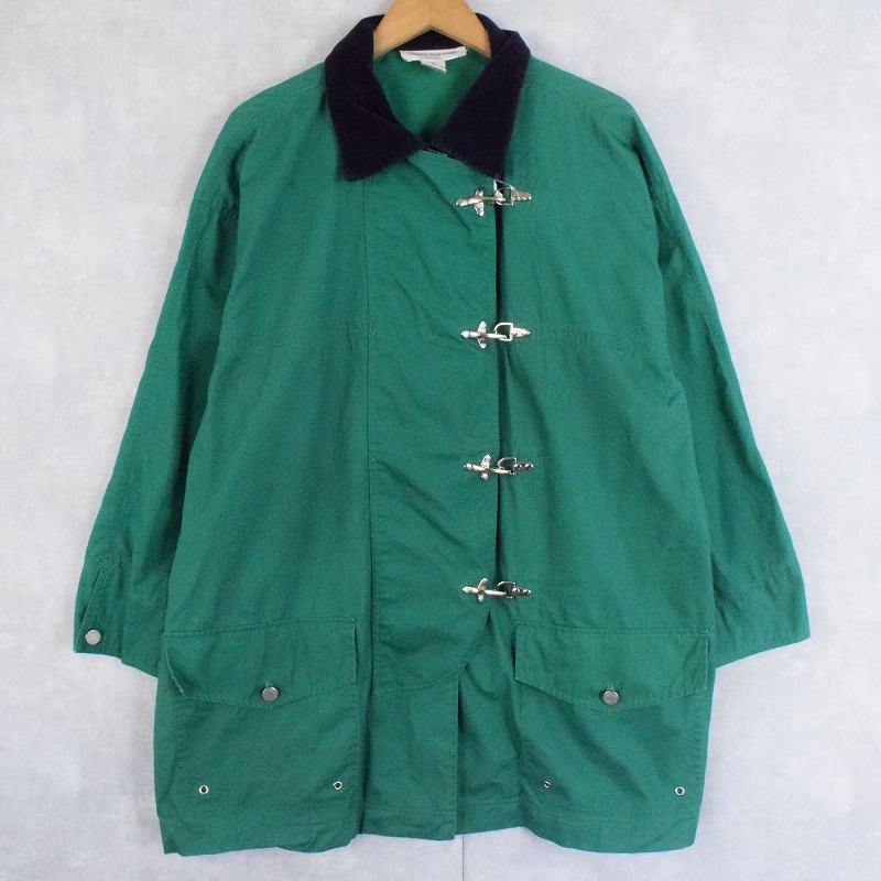 90s 90年代 消防士 コート 緑 グリーン コーデュロイ 紺 ネイビー