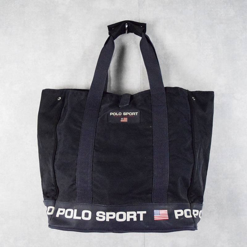 90s 90年代 ポロスポーツラルフローレン 紺 ネイビー カバン 鞄 星条旗