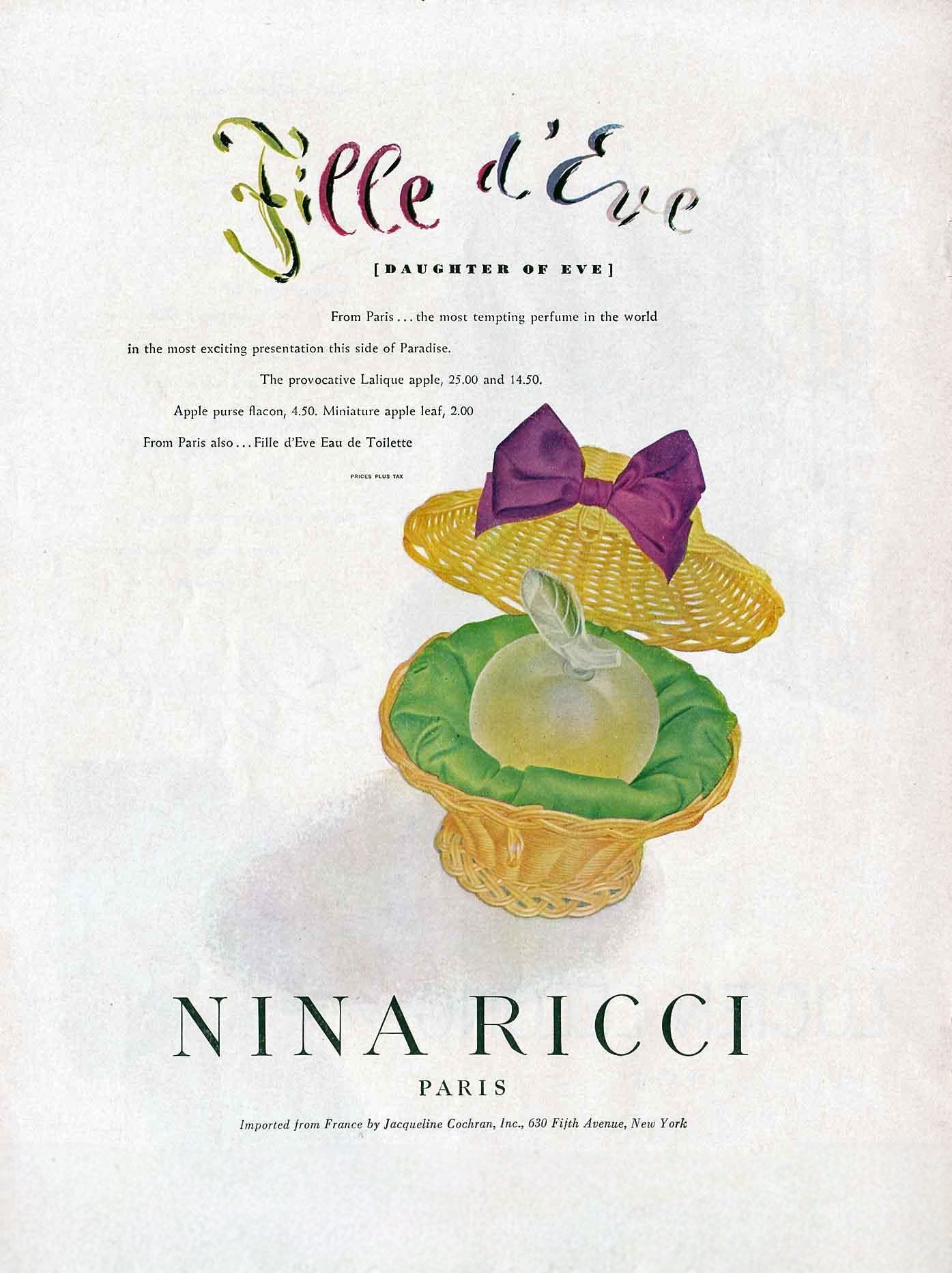 Fille d'Eve Nina Ricci: Dedication to the Daughters of Eve ~ Vintages