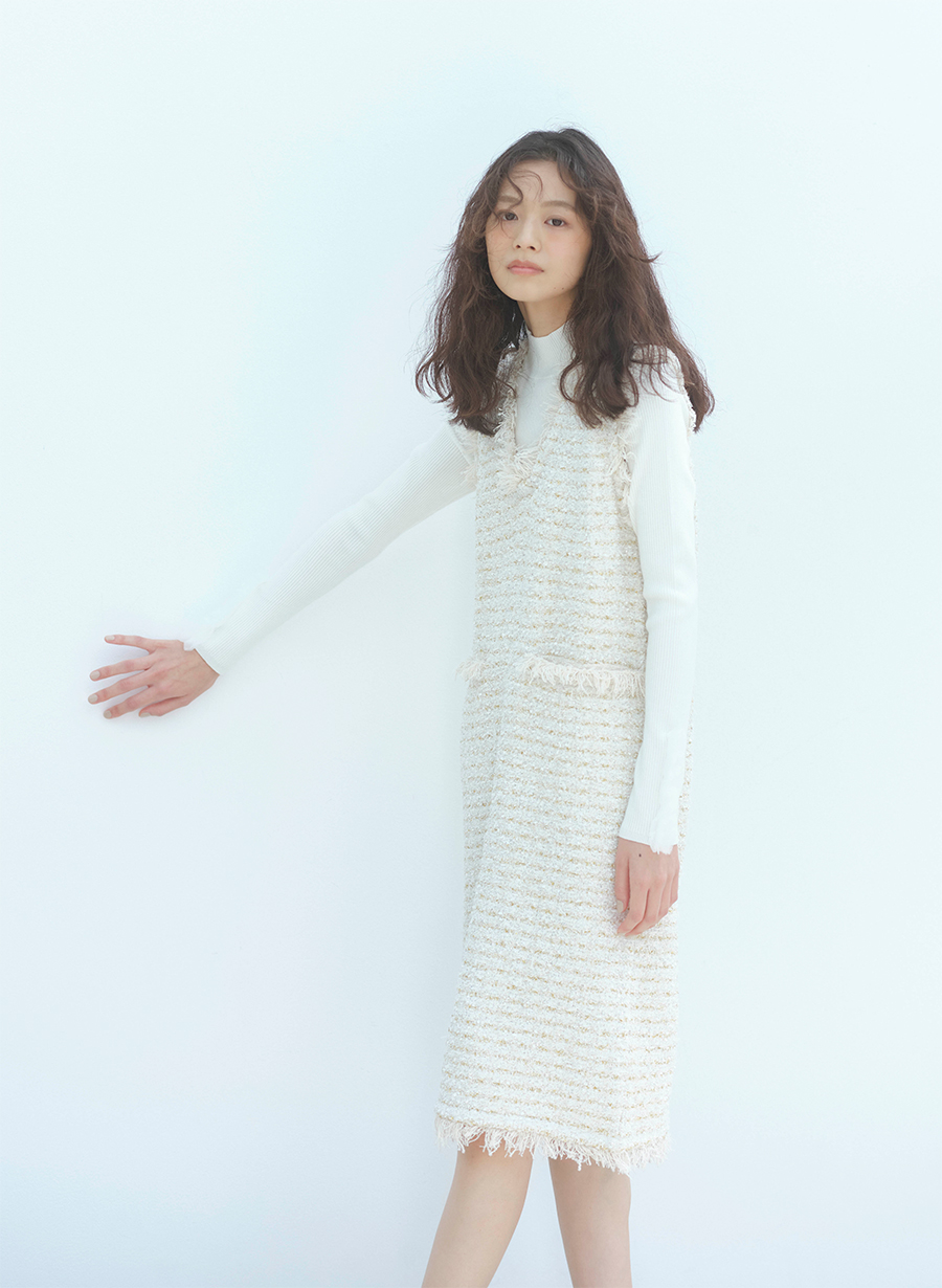 ツイード調ニットワンピース｜LOUNIE（ルーニィ）公式サイト／公式
