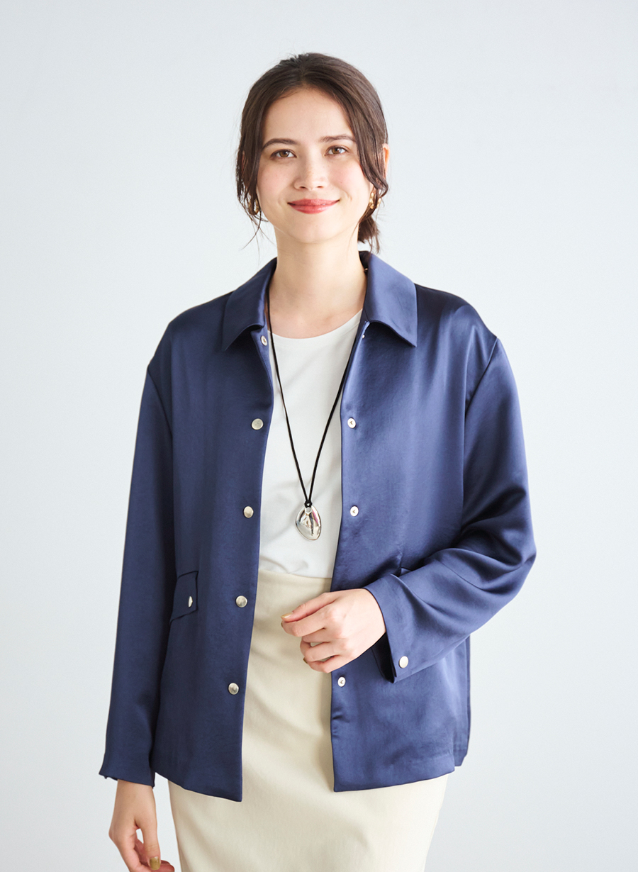 サテンシャツブルゾン｜LOUNIE（ルーニィ）公式サイト／公式オンライン