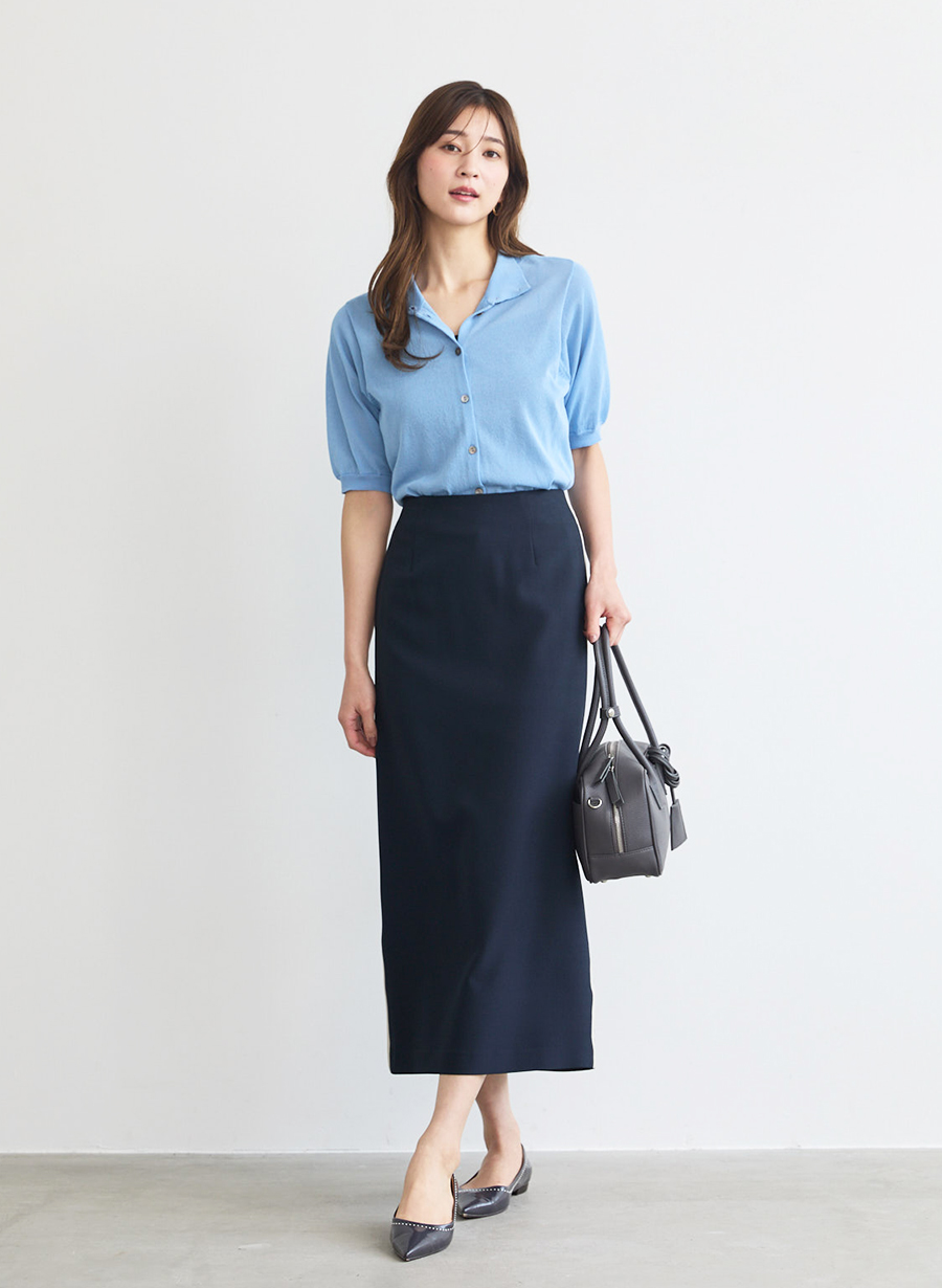 ラインアクセントタイトスカート/セットアップ可｜LOUNIE（ルーニィ