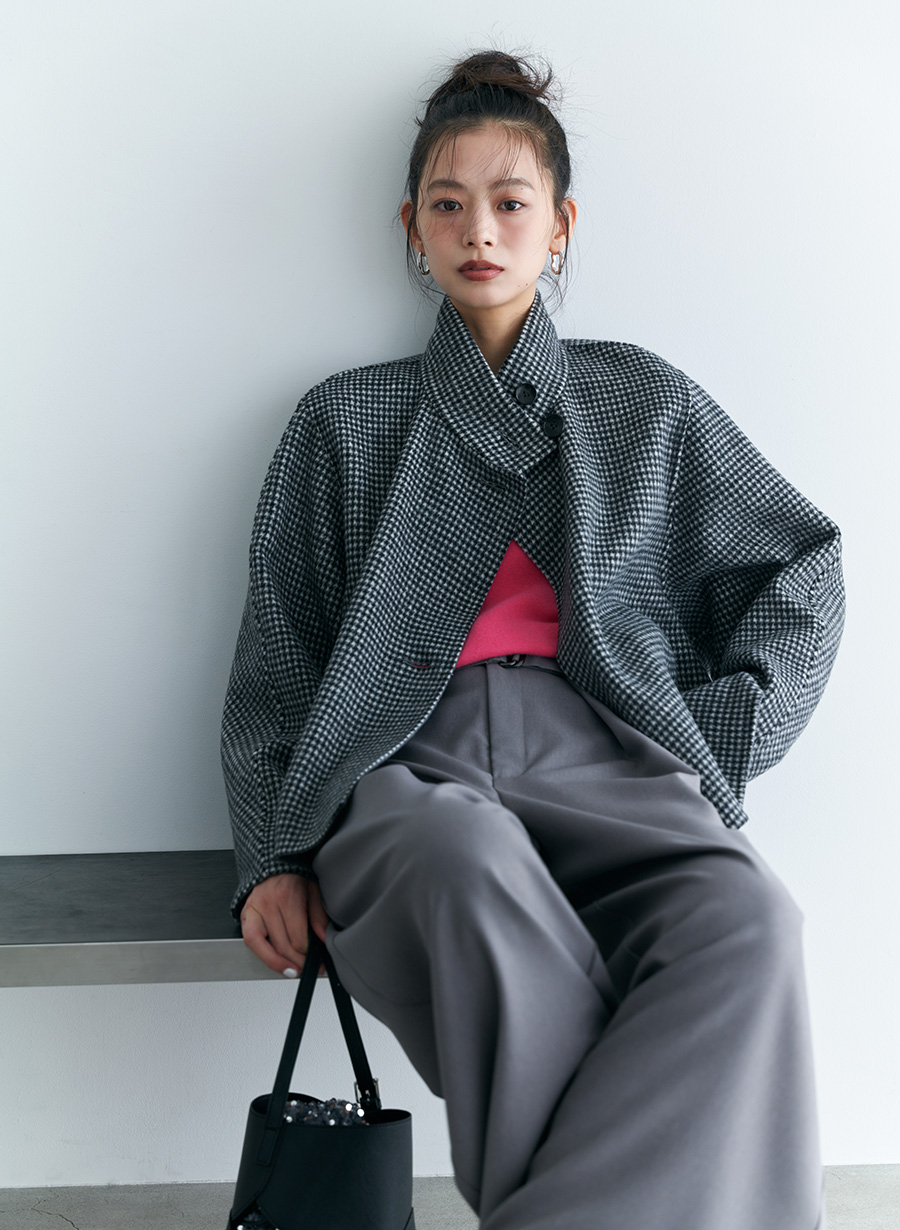 吉田理紗さんコラボ】ベルト付きタックワイドパンツ｜LOUNIE（ルーニィ