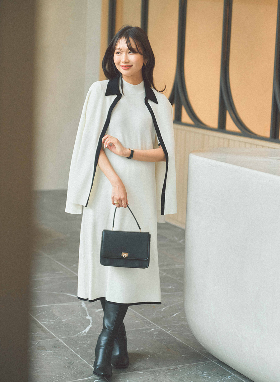 バイカラーアクセントニットワンピース｜LOUNIE（ルーニィ）公式サイト