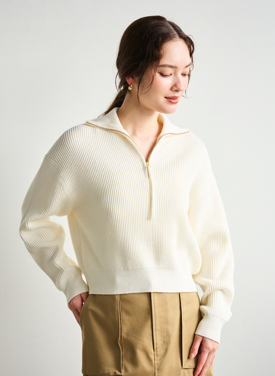 ハーフジップニットプルオーバー｜LOUNIE（ルーニィ）公式サイト／公式