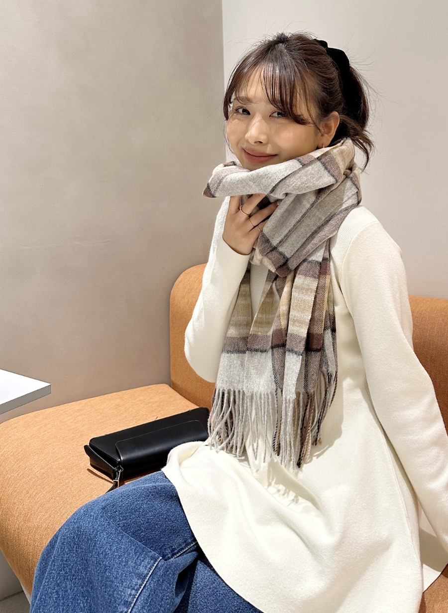 チェック柄ウールストール｜LOUNIE（ルーニィ）公式サイト／公式