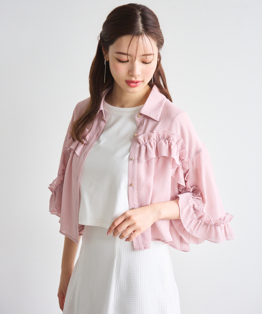 フリルシアーシャツ｜PETAL ONLINE（ペタルオンライン）