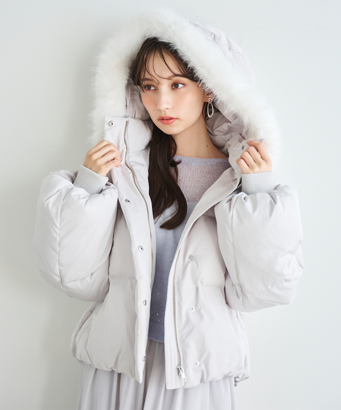 ONLINE限定カラーあり】フェイクファーパフィーショートコート｜PETAL