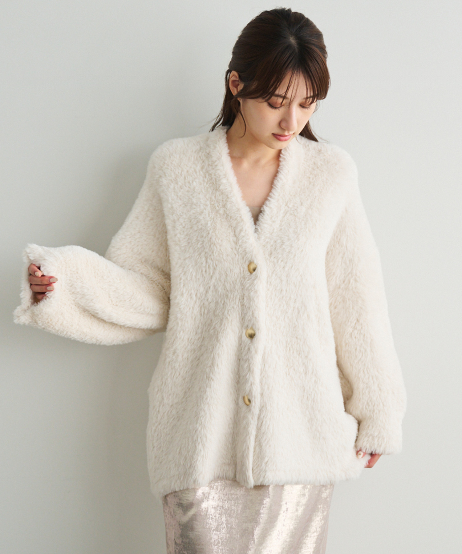 Wフェイスロングフェザーカーディガン｜PETAL ONLINE（ペタルオンライン）