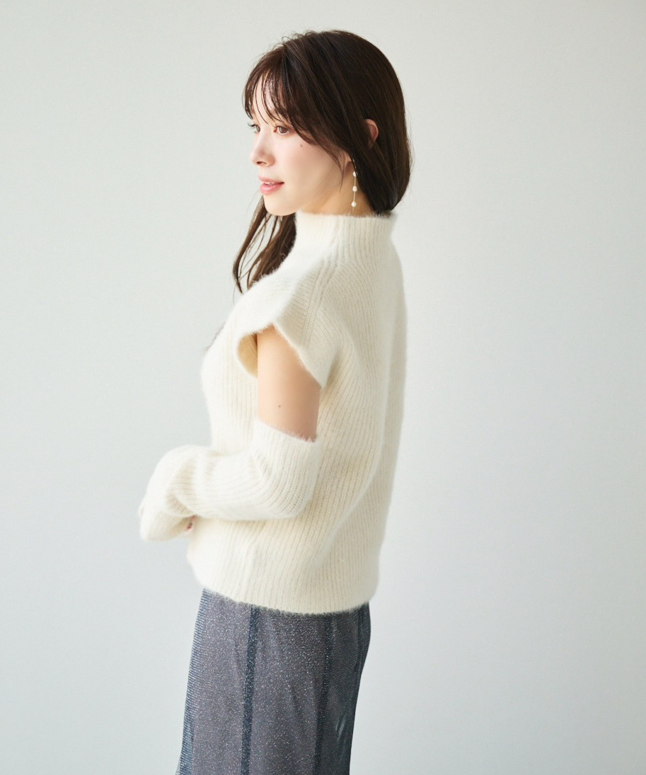 カシミヤアームウォーマー付きニット｜PETAL ONLINE（ペタルオンライン）